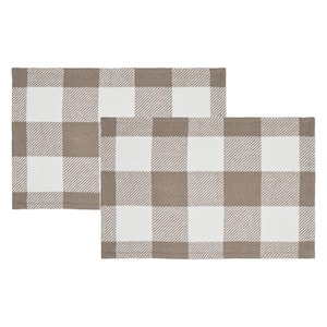 Annie 19 in. W x 13 in. H Brown Cotton Checkered Placemat (Set of 2)