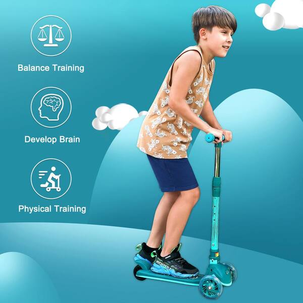 Huluwat Kick Scooter with Brake, Adjustable Height Handlebar