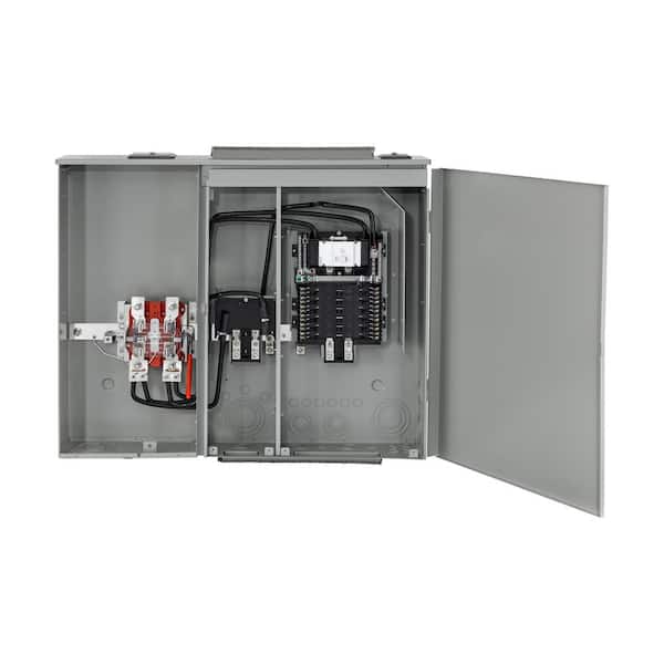 400 Amp 12-Space, 12-Circuit Outdoor Meter Main Combo Load Center, Ringless w/Lever Bypass, Removable 5th Jaw Installed