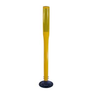 42 in. Yellow Flat Delineator Post and Base with 3 in. x 12 in. High-Intensity Strip