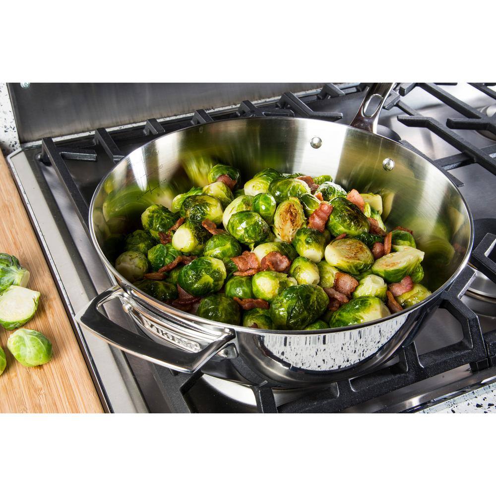 Viking 4.8 Quart Stainless Steel Sauté Pan with Glass Lid