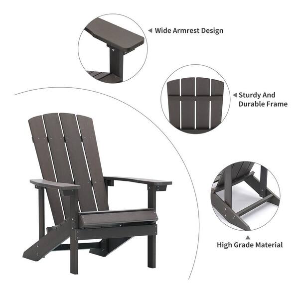 Casainc Outdoor Reclining Composite Hips Patio Adirondack Chair In Brown Sm B2 Bn The Home Depot Casainc Outdoor Reclining Composite, Outdoor Furniture Made From Composite Material