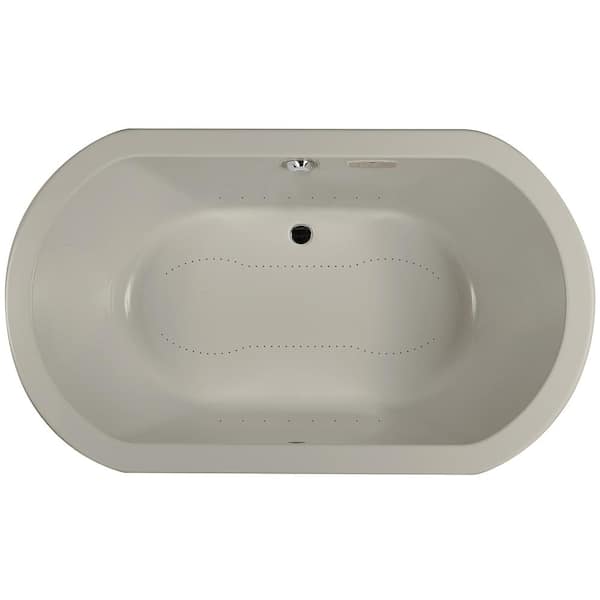 JACUZZI Anza 66 in. x 42 in. Oval Air Bath Bathtub with Center Drains in Oyster