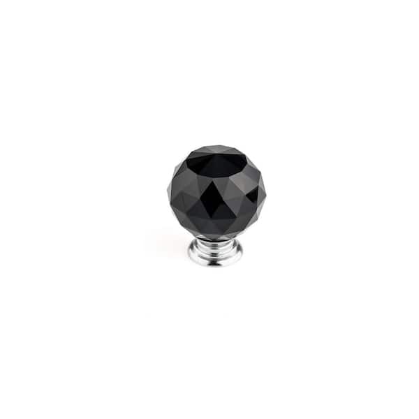 Richelieu Hardware Pordenone Collection 2 in. (50 mm) Black Crystal and Chrome Contemporary Cabinet Knob