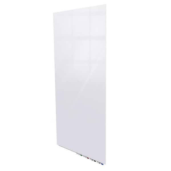 ghent Aria 48 in. x 36 in. Magnetic Vertical Glass Whiteboard, Low Profile, White, 1-Pack