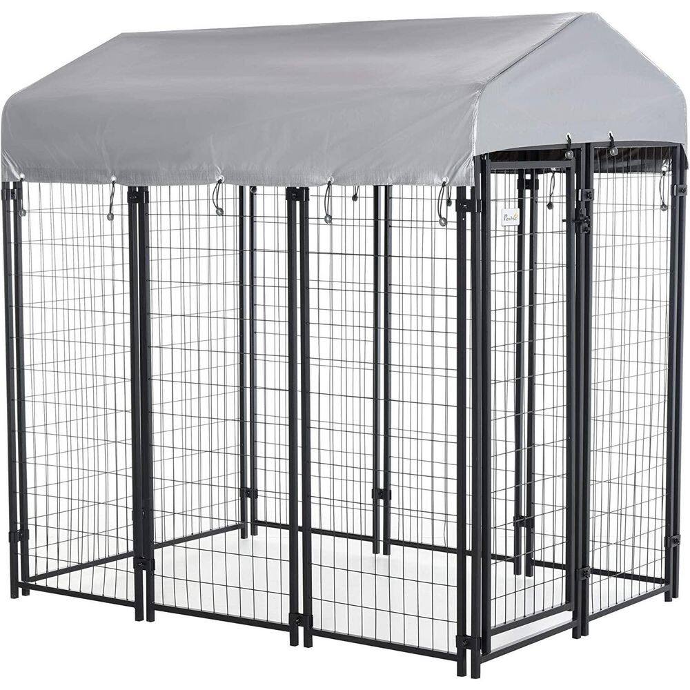 VEIKOUS 5 ft. x 5 ft. 0.0005Acre Wireless Dog Kennels Fence with Roof