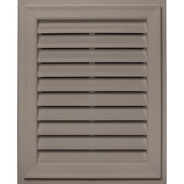 Builders Edge 26.2 in. x 32.2 in. Rectangular Brown/Tan Plastic Weather Resistant Gable Louver Vent