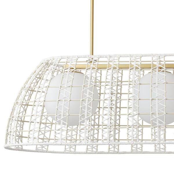 aiwen 43.7 in. 3-Light Gold Rectangular Farmhouse Chandelier
