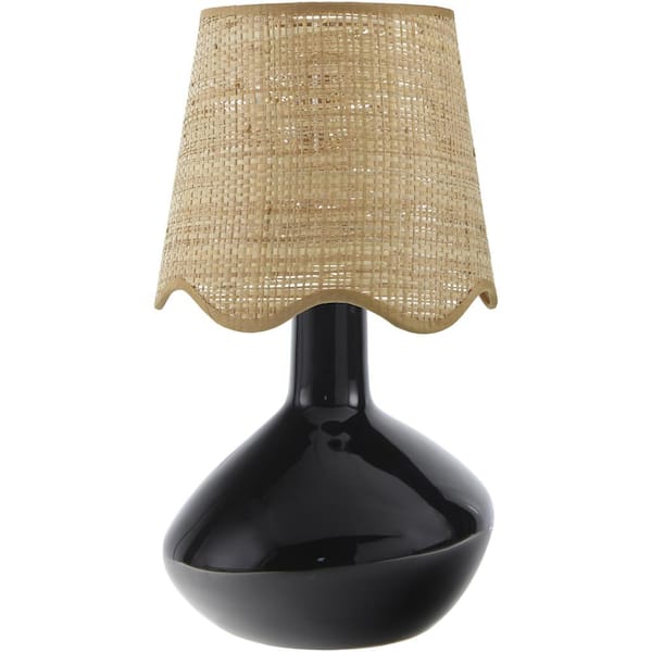 Aviara AVR-010 15 in. H x 9 in. W x 9 in. D Accent Table Lamp, Black