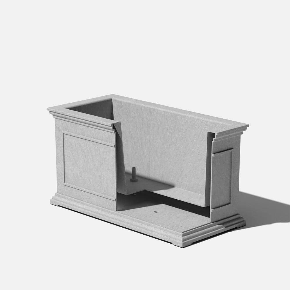 Brixton Estate 32" Polypropylene Gray Outdoor Planter