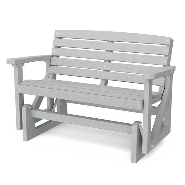 Wildridge Classic 2-Person Light Gray Plastic Outdoor Glider