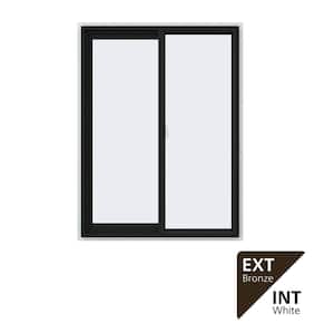 36 in. x 48 in. V-2500 Series Bronze Exterior/White Interior FiniShield Vinyl Left-Handed Sliding Window w/Mesh Screen