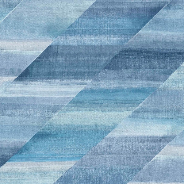 Seabrook Designs Rainbow Diagonals Washed Denim and Cerulean Faux Paper Strippable Roll (Covers 56.05 sq. ft.)