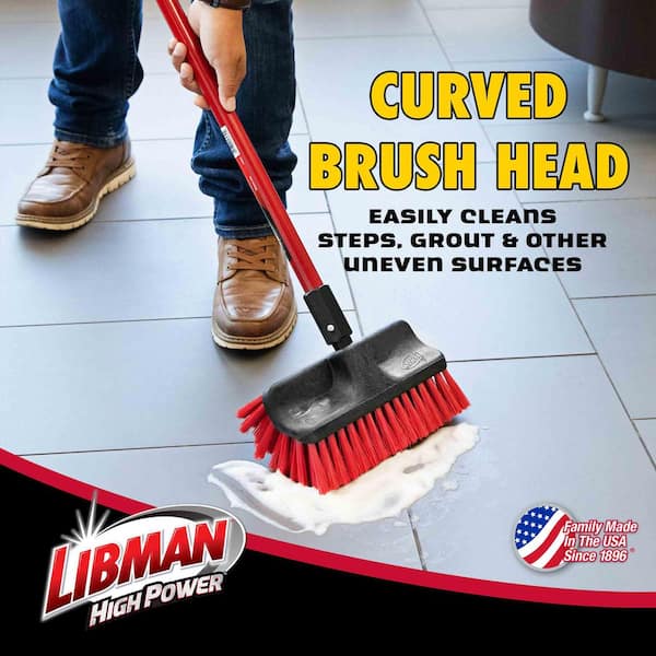 60 in. High Power Dual Surface Floor Scrub Brush with 60 in. Steel Handle (6-Pack)