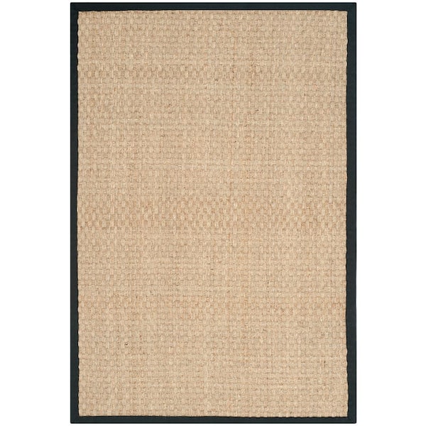 SAFAVIEH Natural Fiber Beige/Black 4 ft. x 6 ft. Border Area Rug