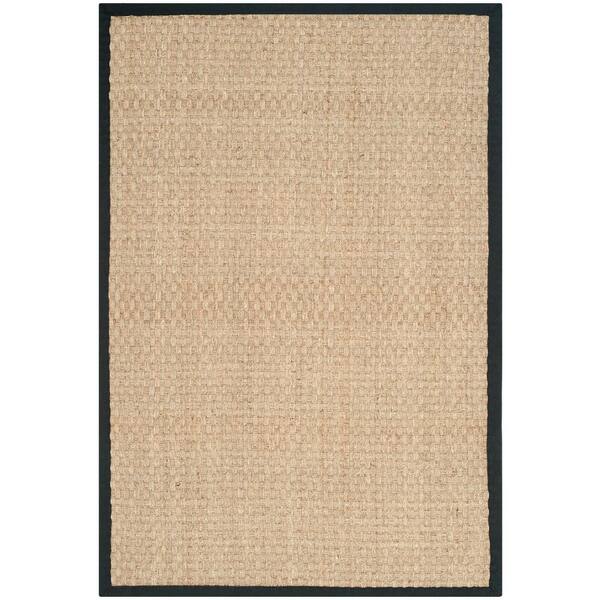 SAFAVIEH Natural Fiber Natural/Black 4 ft. x 6 ft. Border Woven Area Rug