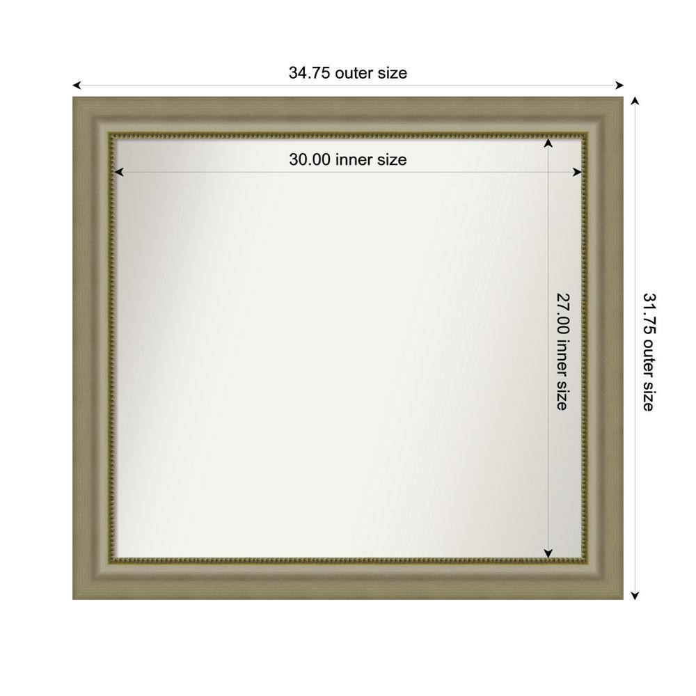 Amanti Art Vegas Silver 34.75 in. x 31.75 in. Custom Non-Beveled Wood ...