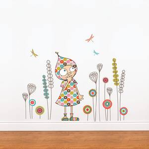 (46 in x 38 in) Multi-Color "Violette's Garden" Kids Wall Decal