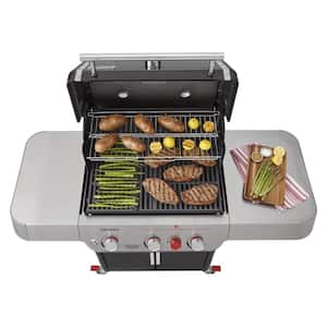 Genesis E-325s 3-Burner Natural Gas Grill in Black with Built-In Thermometer