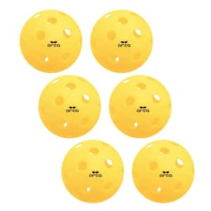 Pickleballs Pi 26, Indoor 6-Pack, USAPA Official Size 26 Hole Ball for Gym Surfaces