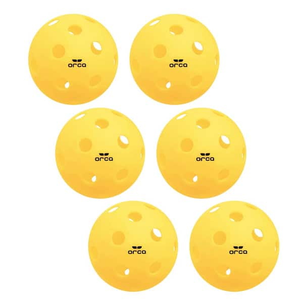 Orca Pickleballs Pi 26 Indoor 6 Pack USAPA Official Size 26 Hole Ball for Gym Surfaces