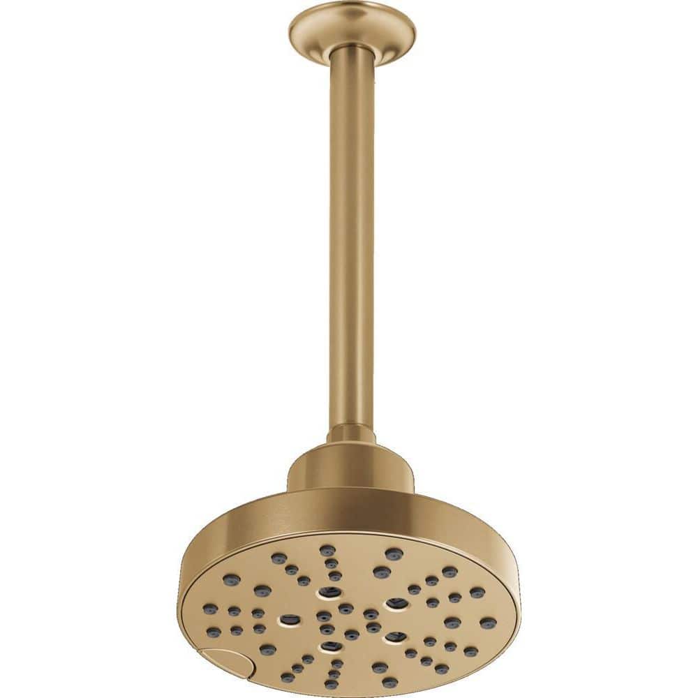 Champagne Bronze Ceiling-Mount Shower Arm and Flange