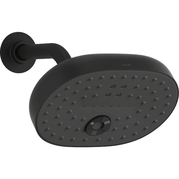 Kohler Statement 3 Spray Patterns With 25 Gpm 8 In Wall Mount Fixed Shower Head In Matte Black 1840