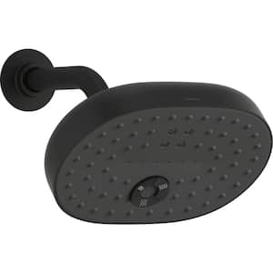 Statement 3-Spray Patterns with 1.75 GPM 8 in. Wall Mount Fixed Shower Head in Matte Black