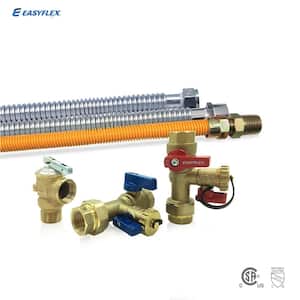 Tankless Water Heater Kit with 3/4 in. FIP Service Valves, PR Valve and 18 in. L Gas Connector/ Water Heater Connectors