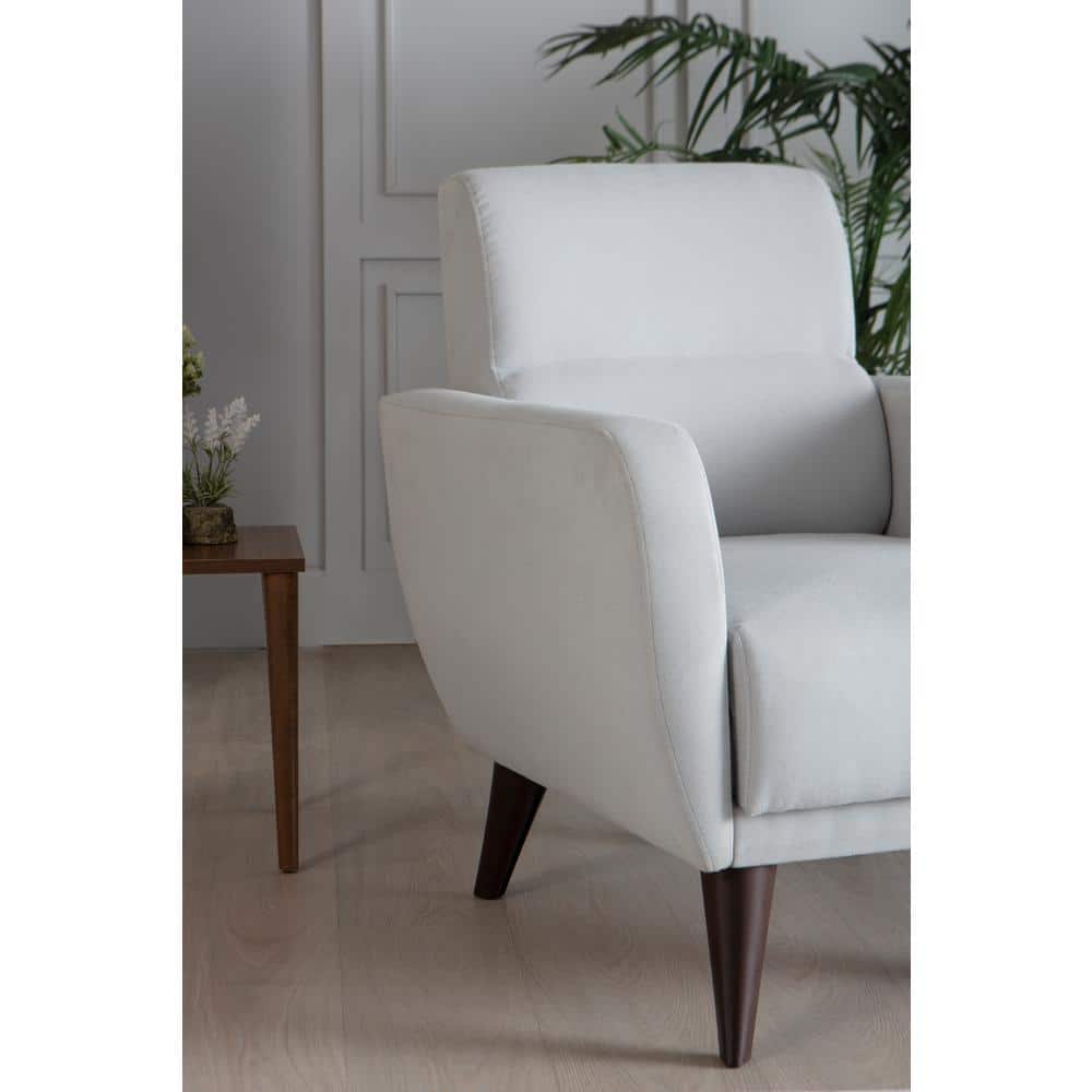 Modern Light Gray Metal Accent Chair with Storage