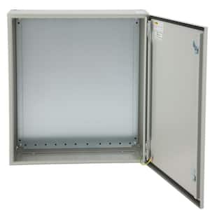 Electrical Enclosure Box 24 x 24 x 8 in. NEMA 4X Junction Box IP65 Carbon Steel Hinged with Rain Hood for Outdoor Indoor