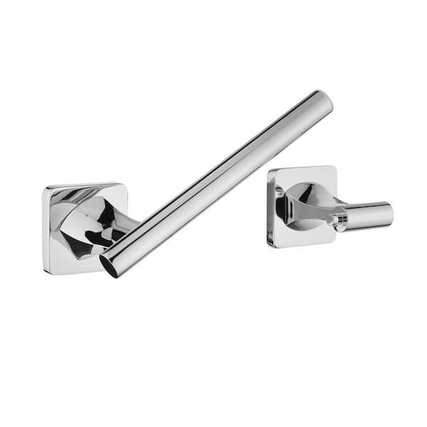 Bathroom Wall-Mount Dual Post Toilet Paper Holder Non-Slip Tissue Roll Holder in Polished Chrome