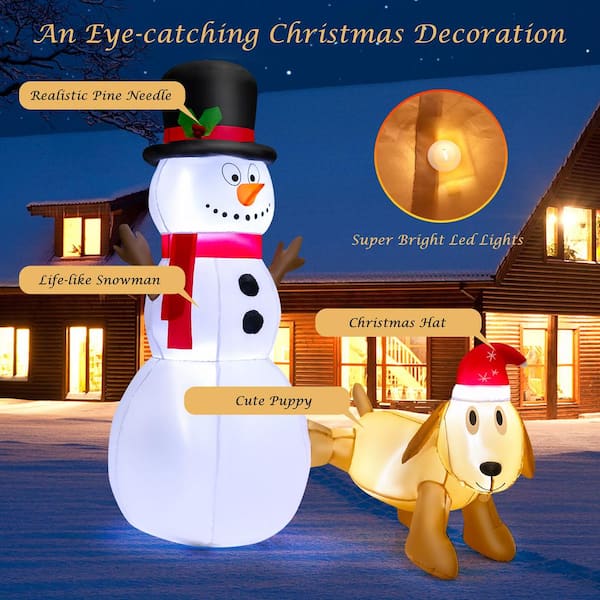 The Holiday Aisle® Snowman and Dog Christmas Inflatable Set