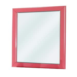 Medium Rectangle Pink Classic Mirror (36 in. H x 32.25 in. W)