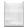 Everyday 60 in. x 36 in. x 76 in. 1-Piece Shower Stall with Left Seat and Center Drain in White