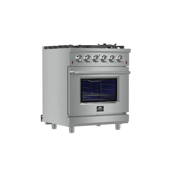 Massimo 30 in. 5 Burner Freestanding Gas Range in Stainless Steel