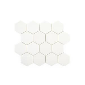 Magma White 10 in. x 11.875 in. Hexagon Matte Glass Mosaic Wall and Floor Tile (12.36 sq. ft. /Case)