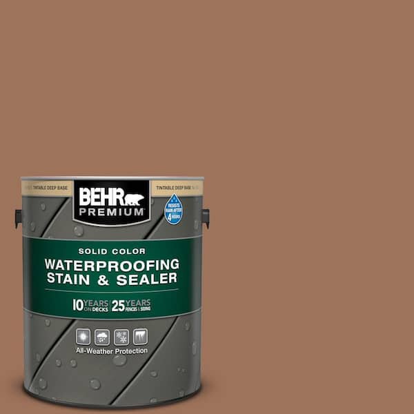 BEHR PREMIUM 1 gal. #SC-152 Red Cedar Solid Color Waterproofing Exterior Wood Stain and Sealer