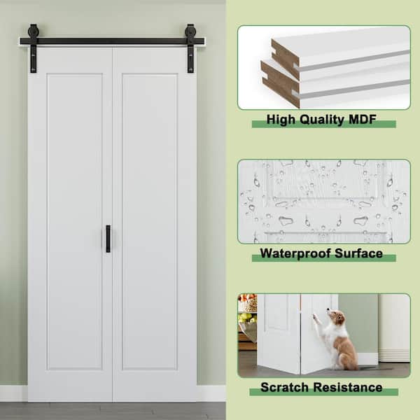 EH PUERTA 64 in. x 84 in. Easy Install 1-Panel White Primed MDF