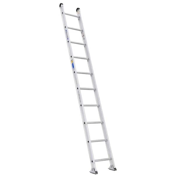 WERNER 10 ft. Aluminum Round Rung Straight Ladder, 375 lbs. Load Capacity Type IAA Duty Rating