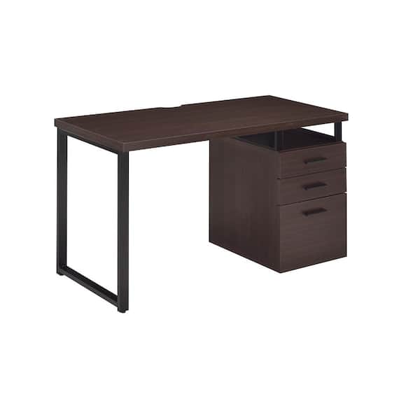 Acme Furniture 47 in. Rectangular Dark Oak 3-Drawer Writing Desk