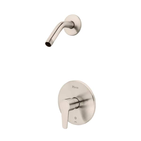 Modern 1-Handle Shower, Trim Only Less Showerhead Brushed Nickel