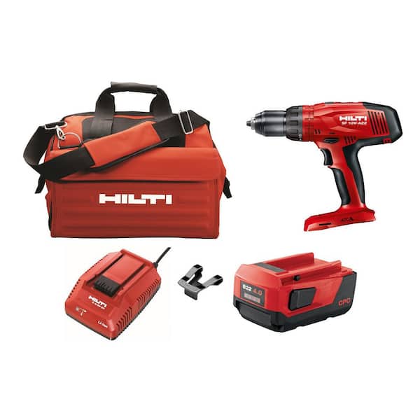 Hilti 22V Lithium-Ion Cordless Drill Driver Combo Kit with Two 4.0 Ah Batteries, Charger Belt Clip and Case