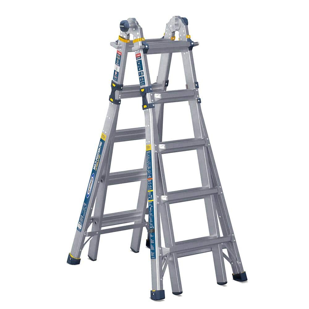 Werner 5-in-1 Multi-Position Pro 22 ft. Reach Aluminum Telescoping Multi Position Ladder, 375 lb. Load Capacity Type IAA Duty -  MT-22IAAXTHD