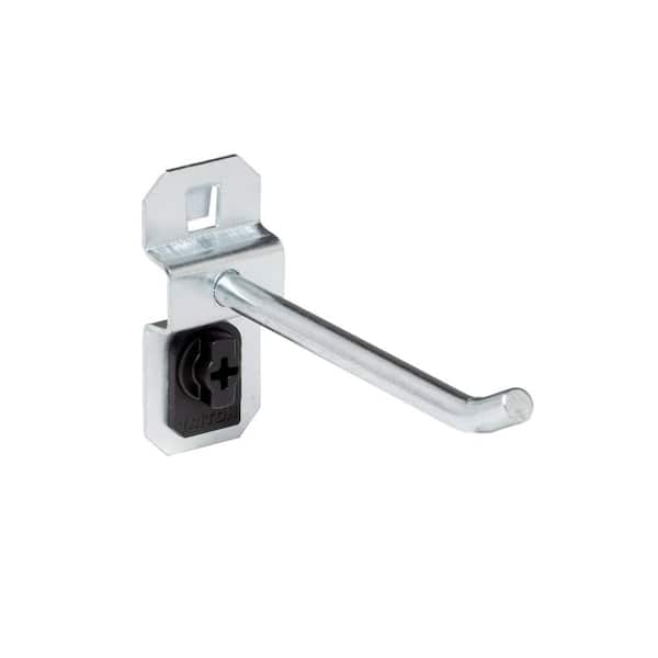 3 in. Single Rod 30 Degree Bend 1/4 in. Dia Zinc Plated Steel Pegboard Hook (5-Pack)