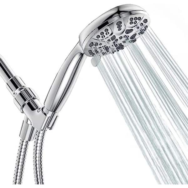 Unbranded High Pressure 6-Spray Patterns with 1.8 GPM 4.33 in. Wall Mount Rain Fixed Shower Head in ‎Chrome