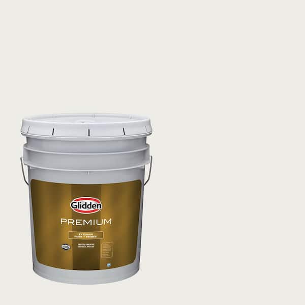 Glidden Premium 5 gal. PPG1025-1 Commercial White Semi-Gloss Exterior Latex Paint