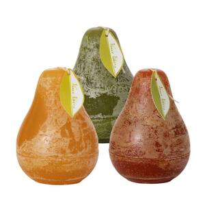 4.5" Warm Neutral Timber Pear Candles (Set of 3)