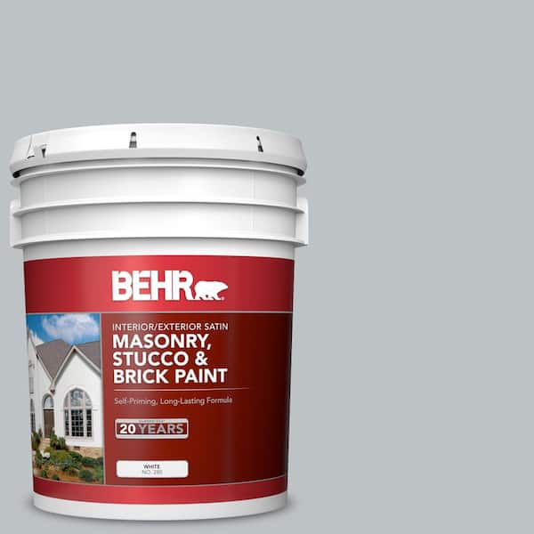 5 gal. #MS-75 Blue Gray Sky Satin Interior/Exterior Masonry, Stucco and Brick Paint