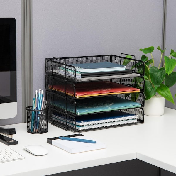 My Space Organizers Marble Desk Organizer For Office Supplies And  Accessories - 9 Sections - Pencil Pen Holder Storage - Desktop Organization  Decor